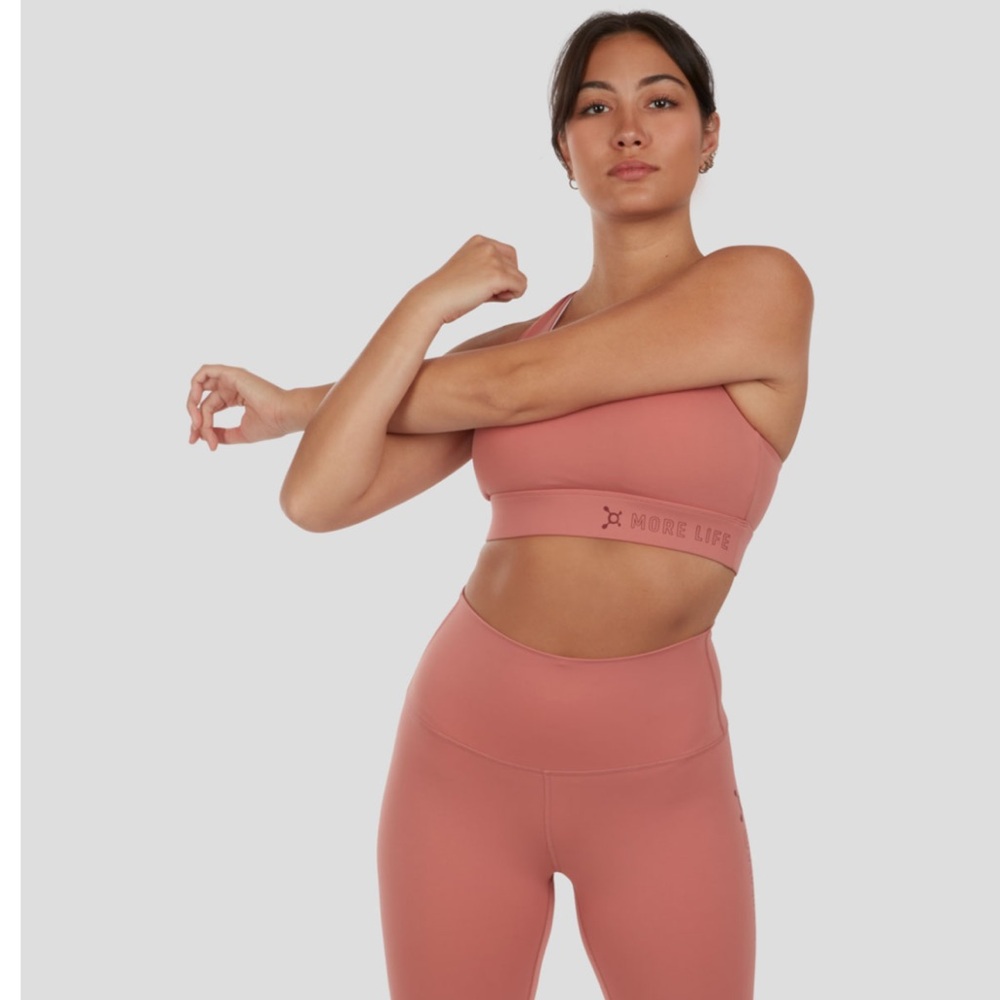 Women's Pink Sports Bra and Leggings Set